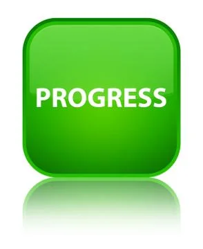 Progress special green square button Stock Illustration