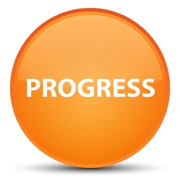 Progress special orange round button Stock Illustration