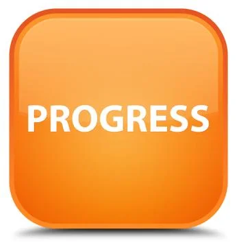 Progress special orange square button Stock Illustration