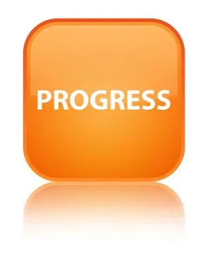 Progress special orange square button Stock Illustration
