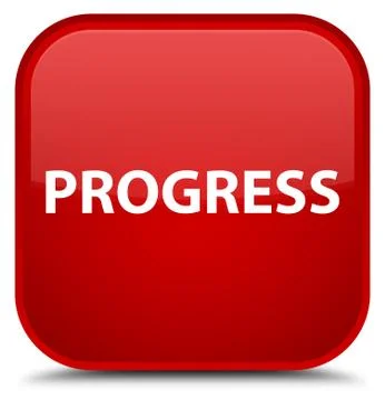 Progress special red square button Stock Illustration