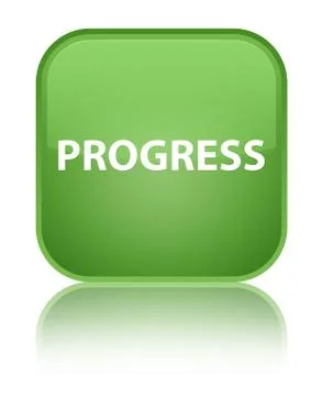 Progress special soft green square button Stock Illustration