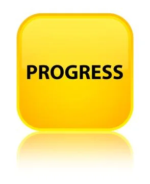 Progress special yellow square button Stock Illustration