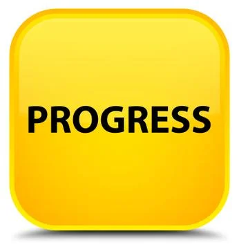 Progress special yellow square button Stock Illustration