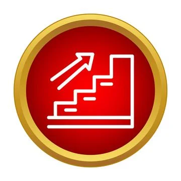 Progress stairs arrow indicating upward advancement career path Stock Illustration
