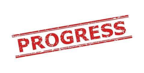 PROGRESS Stamp with Corroded Style and Double Parallel Lines Stock Illustration