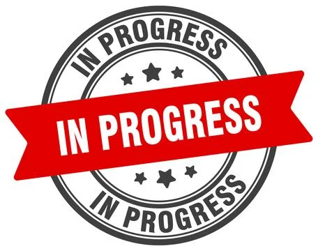 In progress stamp. in progress label on transparent background. round sign Stock Illustration
