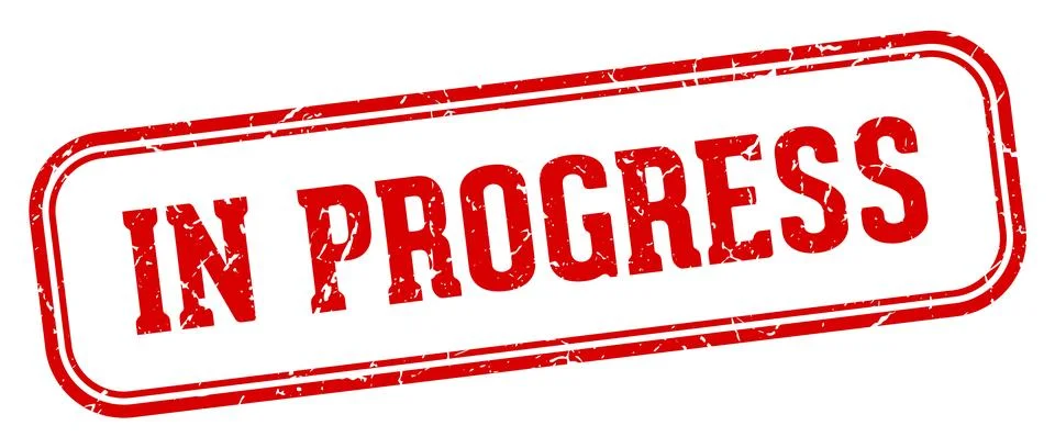 In progress stamp. in progress rectangular stamp on white background Stock Illustration