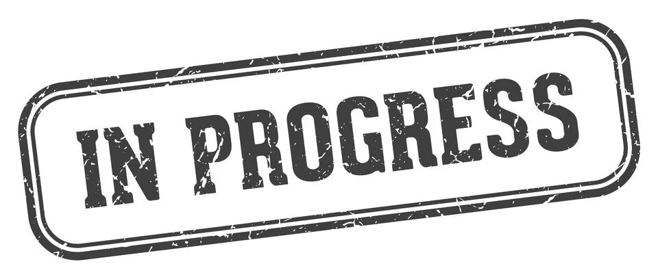 In progress stamp. in progress rectangular stamp on white background 스톡 일러스트