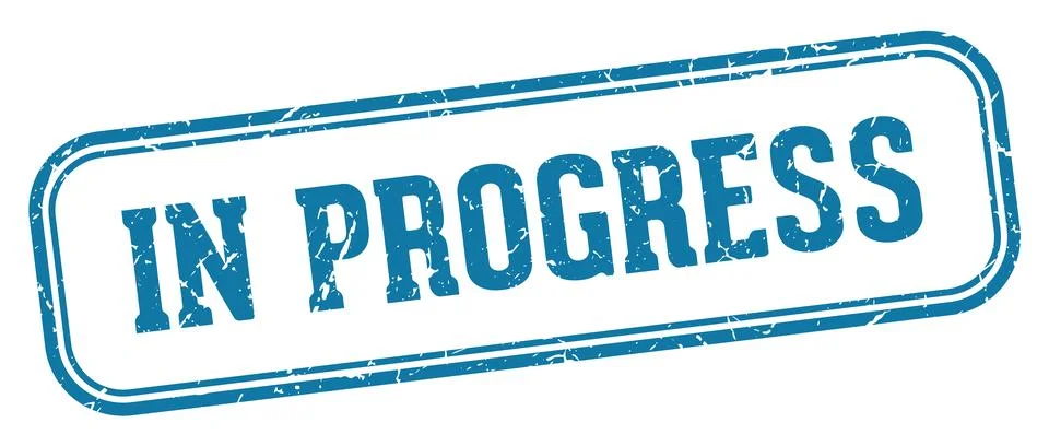 In progress stamp. in progress rectangular stamp on white background Stock Illustration