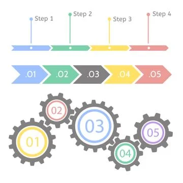 Progress statistic concept. Infographic vector template for presentation Stock Illustration