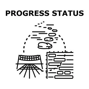 Progress status tracking path and timeline illustration Stock Illustration