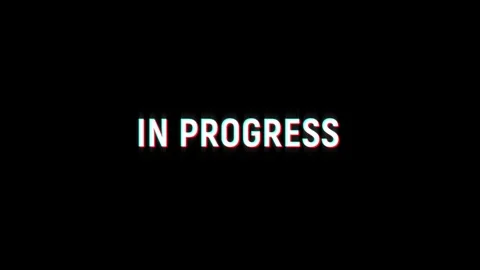 In progress text animated word with retro glitch effect black background Stock Footage 313461199