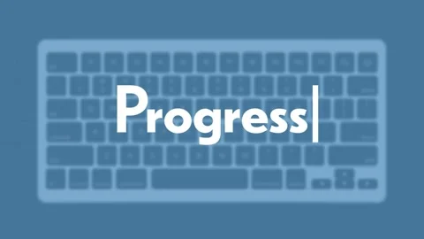 Progress title. Modern flat web template with keyboard template on gray Stock-Footage 205149216