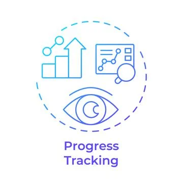 Progress tracking blue gradient concept icon 스톡 일러스트