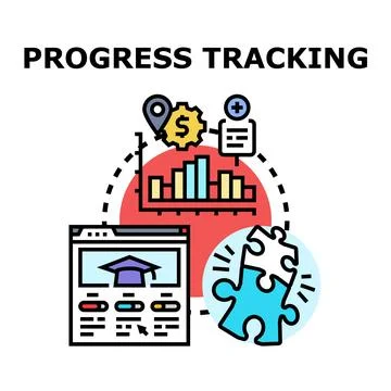 Progress tracking displaying business education development Stock Illustration