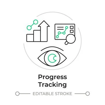 Progress tracking duotone line art concept icon 스톡 일러스트