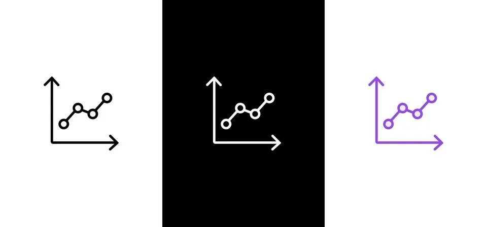 Progress tracking linear style icon. Clipboard with upward graph and target. Stockillustratie