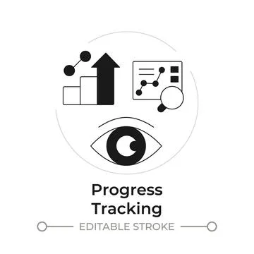 Progress tracking modern flat line concept icon イラスト素材