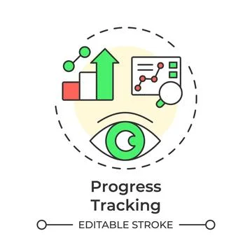 Progress tracking multi color concept icon Stock Illustration