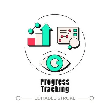 Progress tracking neubrutalism concept icon イラスト素材