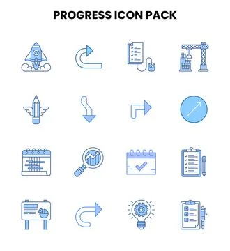 Progress Two Colour Design Icons Pack Ilustración de archivo
