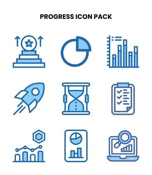 Progress Two Colour Icons Pack Stock-Illustration