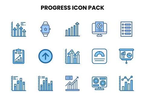 Progress Two Colour UI Icons Pack Stock Illustration