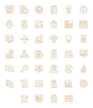 Progress Vector Icon Arsenal with 40 64x64 Thin Line Detail Enhanced designs Ilustración de archivo