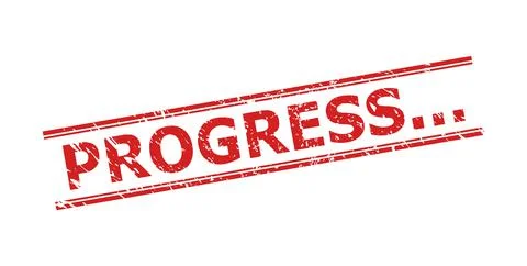 PROGRESS... Watermark with Rubber Texture and Double Parallel Lines Stock Illustration