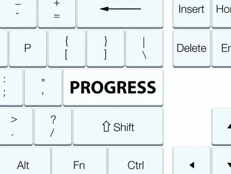 Progress white keyboard button Stock Illustration
