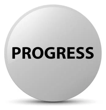 Progress white round button Stock Illustration