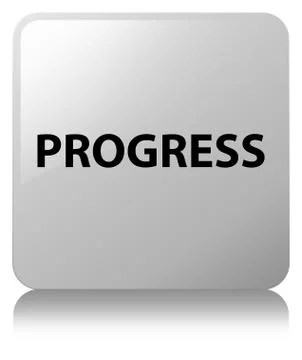 Progress white square button Stock Illustration