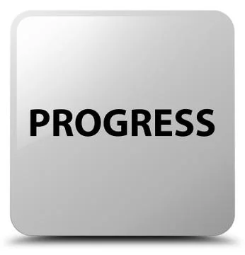 Progress white square button Stock Illustration