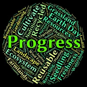Progress Word Shows Development Improvement And Text 库存插图