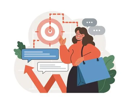 Progress. Work optimization and efficiency. Character moving Illustrazione stock