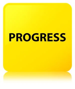 Progress yellow square button Stock Illustration