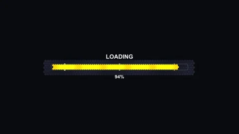 Progressbar animation with hexagon grid showing loading status in a digital.. Stock Footage 326937907