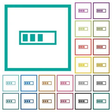 Progressbar flat color icons with quadrant frames イラスト素材