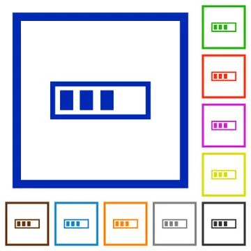 Progressbar framed flat icons Stock Illustration