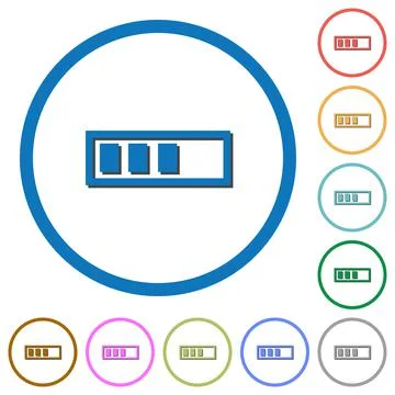 Progressbar icons with shadows and outlines Stock Illustration