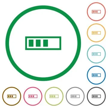 Progressbar outlined flat icons Stock Illustration