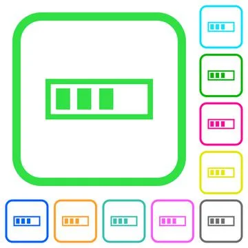 Progressbar vivid colored flat icons icons Stock Illustration