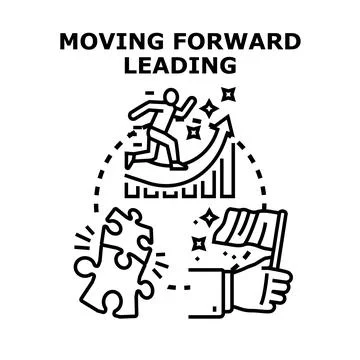 Progressing forward leading success strategy concept Illustrazione stock