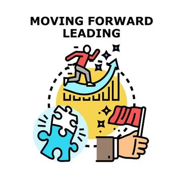 Progressing forward leading success strategy concept Stock Illustration