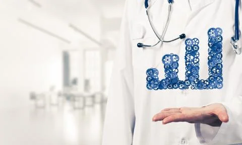 Progressing graph presented in female palms as symbol of success Stock Photos