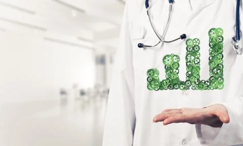 Progressing graph presented in female palms as symbol of success Stock Photos