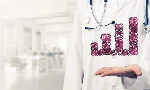 Progressing graph presented in female palms as symbol of success Stock Photos