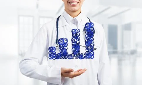 Progressing graph presented in female palms as symbol of success and improvement Stock Photos