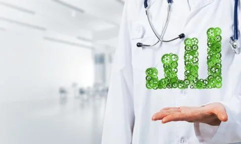 Progressing graph presented in female palms as symbol of success and improvement Stock Photos